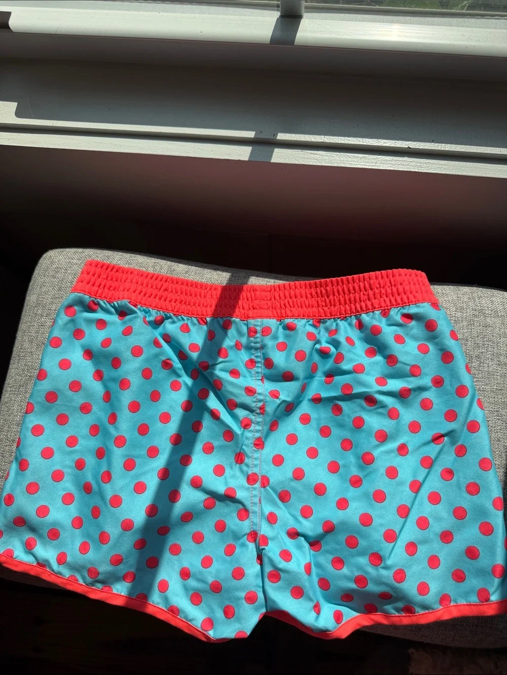 Kid’s Polka Dot Active Shorts - Turquoise & Coral